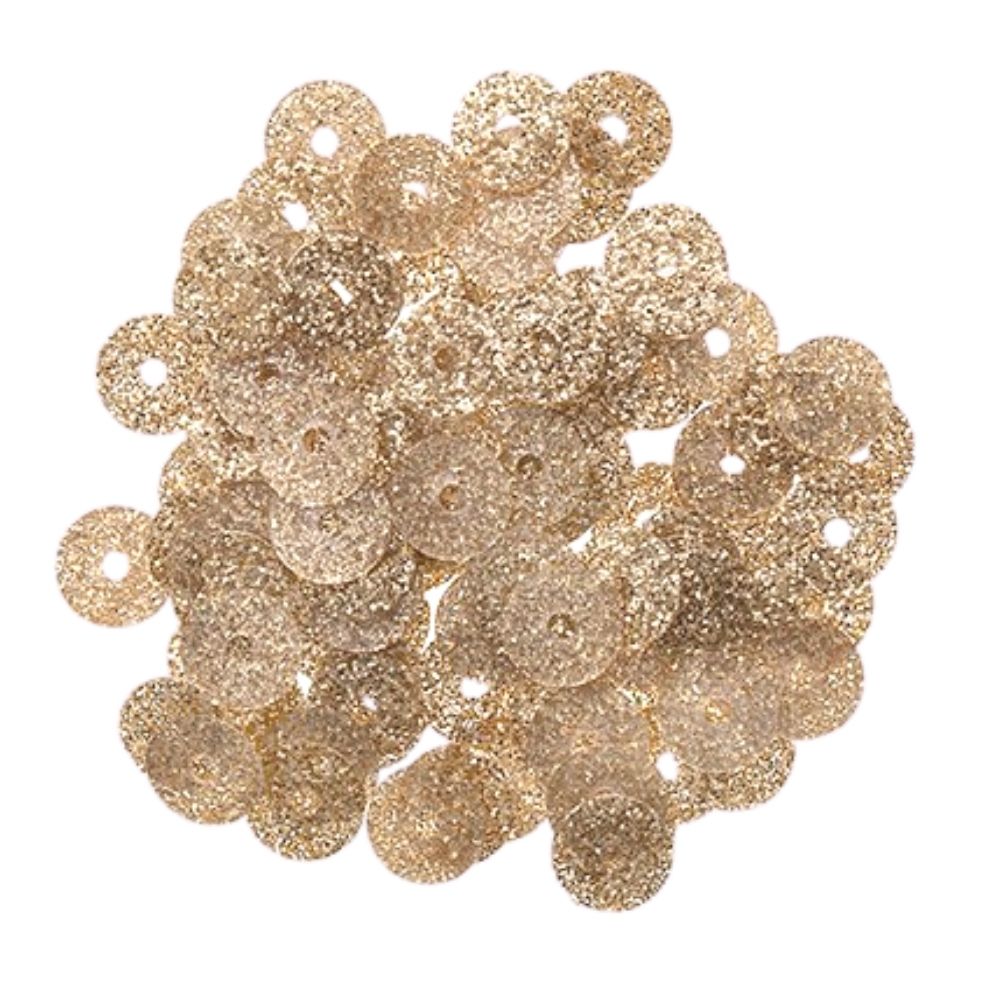 Gold Glitter Sequins / Lentejuelas Planas Doradas Brillantes Adornos / Embellishments Darice