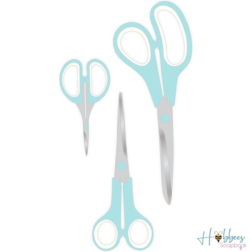 Craft Scissors Turquoise / 3 Tijeras para Manualidades Turquesa Tijeras / Cutters We R Memory Keepers