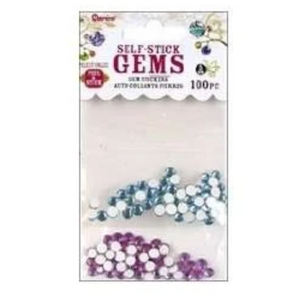 Peel and Stick Gems / Gemas Autoadheribles Azul y Lila Adornos / Embellishments Darice