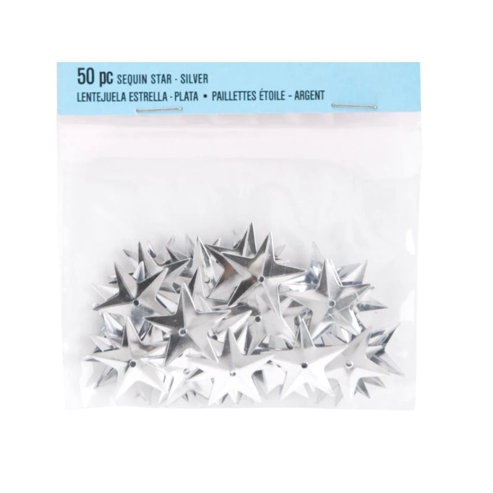 Star Sequins Silver / Lentejuelas de Estrellas Plateadas Adornos / Embellishments Darice