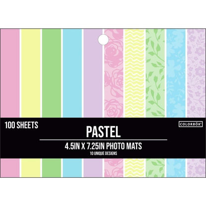 Pastel Photo Mats / Block de Papel Colores Pastel 4.5 x 7.25&quot; Papel Colorbok