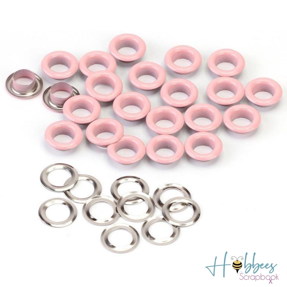 Ojillos Color Rosa y Arandelas 4 mm Adornos / Embellishments Hobbees