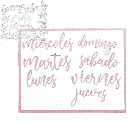 Suaje de Días de la Semana en Español Dados de Corte / Suajes / Troqueles Hobbees