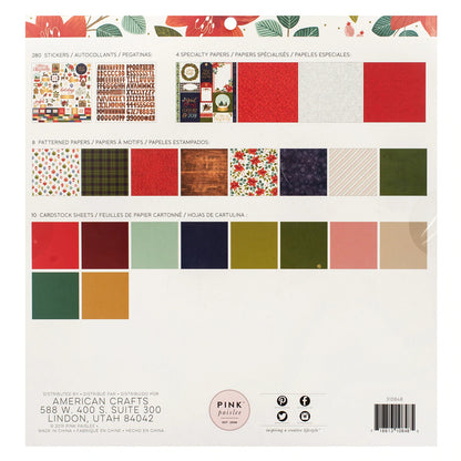 Together for Christmas Project Pad / Block de Proyecto Navideño con 302 Piezas Papel Pink Paislee