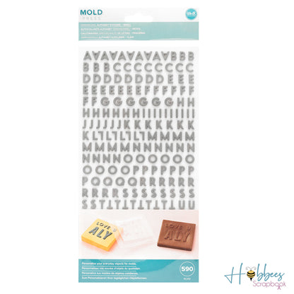 Mold Press Alphabet Stickers / Estampas de Alfabeto 3D Minúsculas Estampas We R Memory Keepers