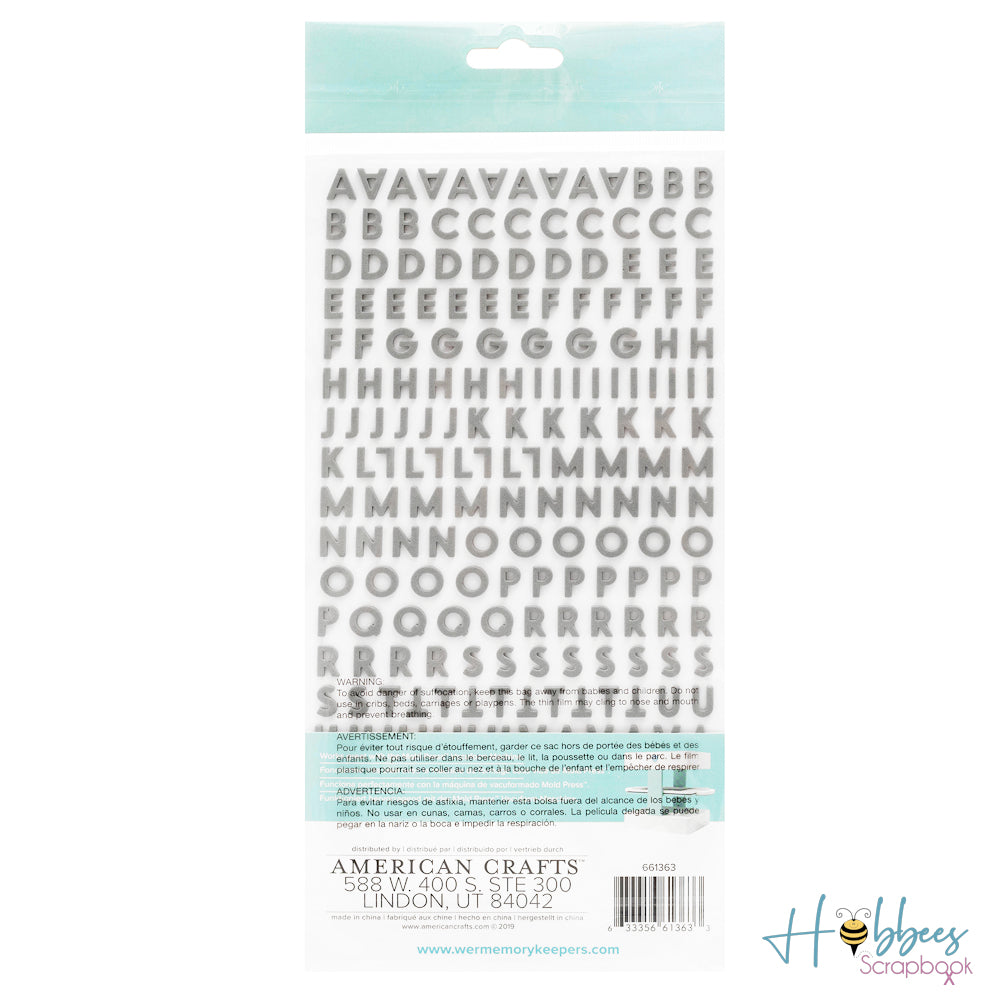 Mold Press Alphabet Stickers / Estampas de Alfabeto 3D Minúsculas Estampas We R Memory Keepers