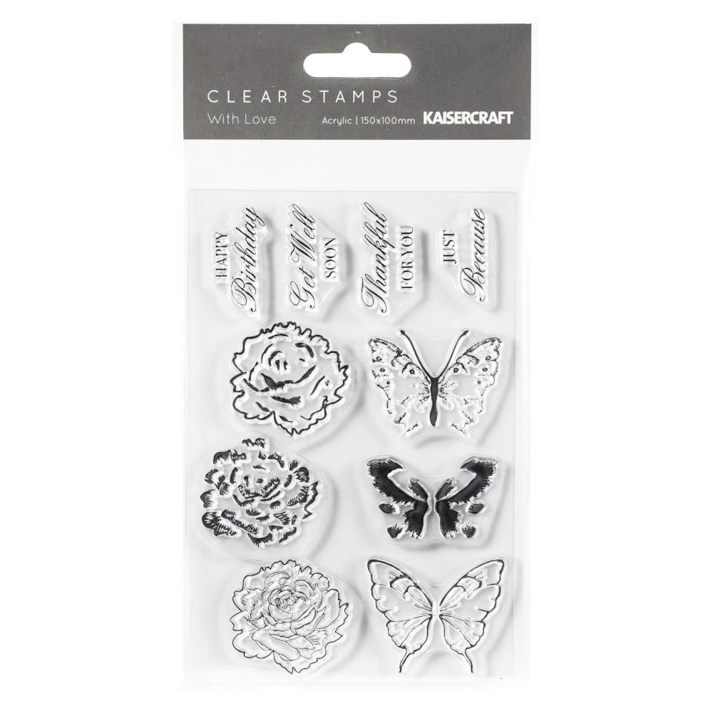 With Love Clear Acrylic Stamps / Sellos de Polímero Sellos Kaiser Craft