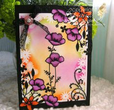 Modern Blooming Frame Stencil / Plantilla Marco de Flores Descontinuado Memory Box