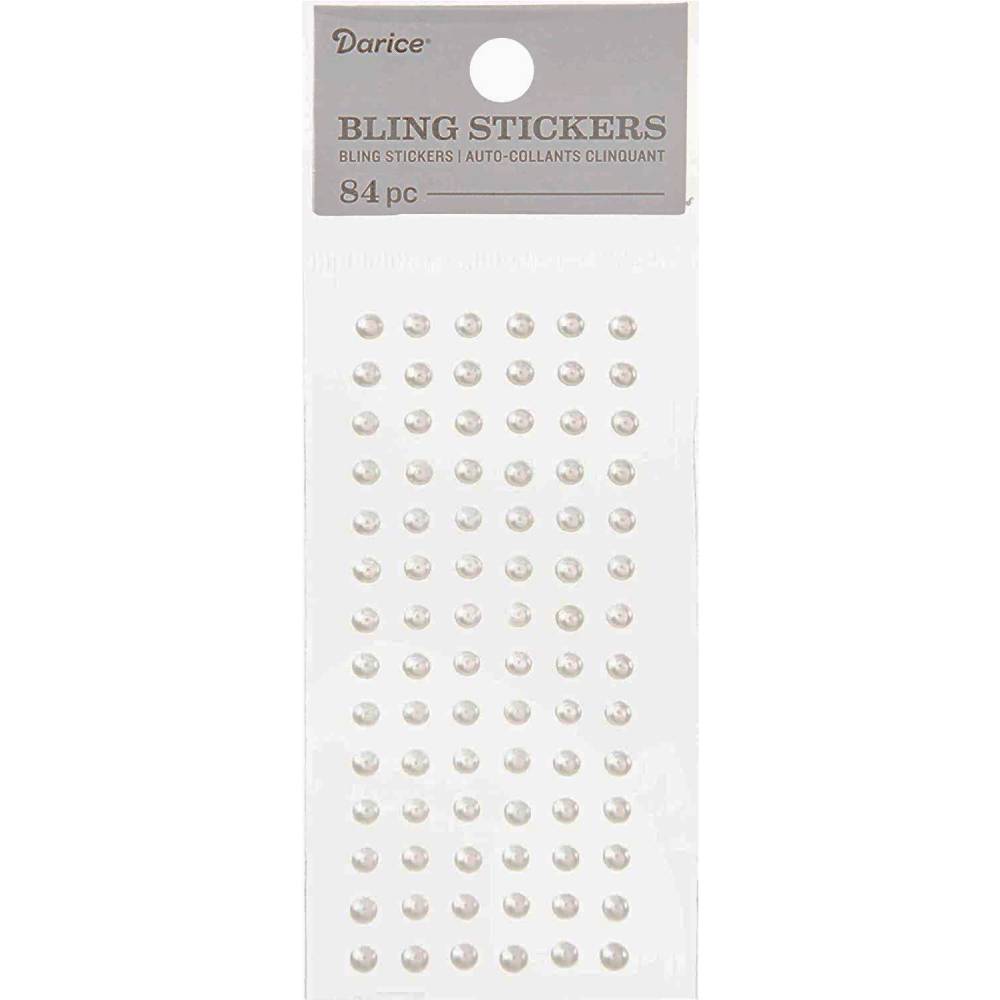 Bling Stickers White Pearl 4mm / Piedritas Adhesivas Blanco Perla Adornos / Embellishments Darice