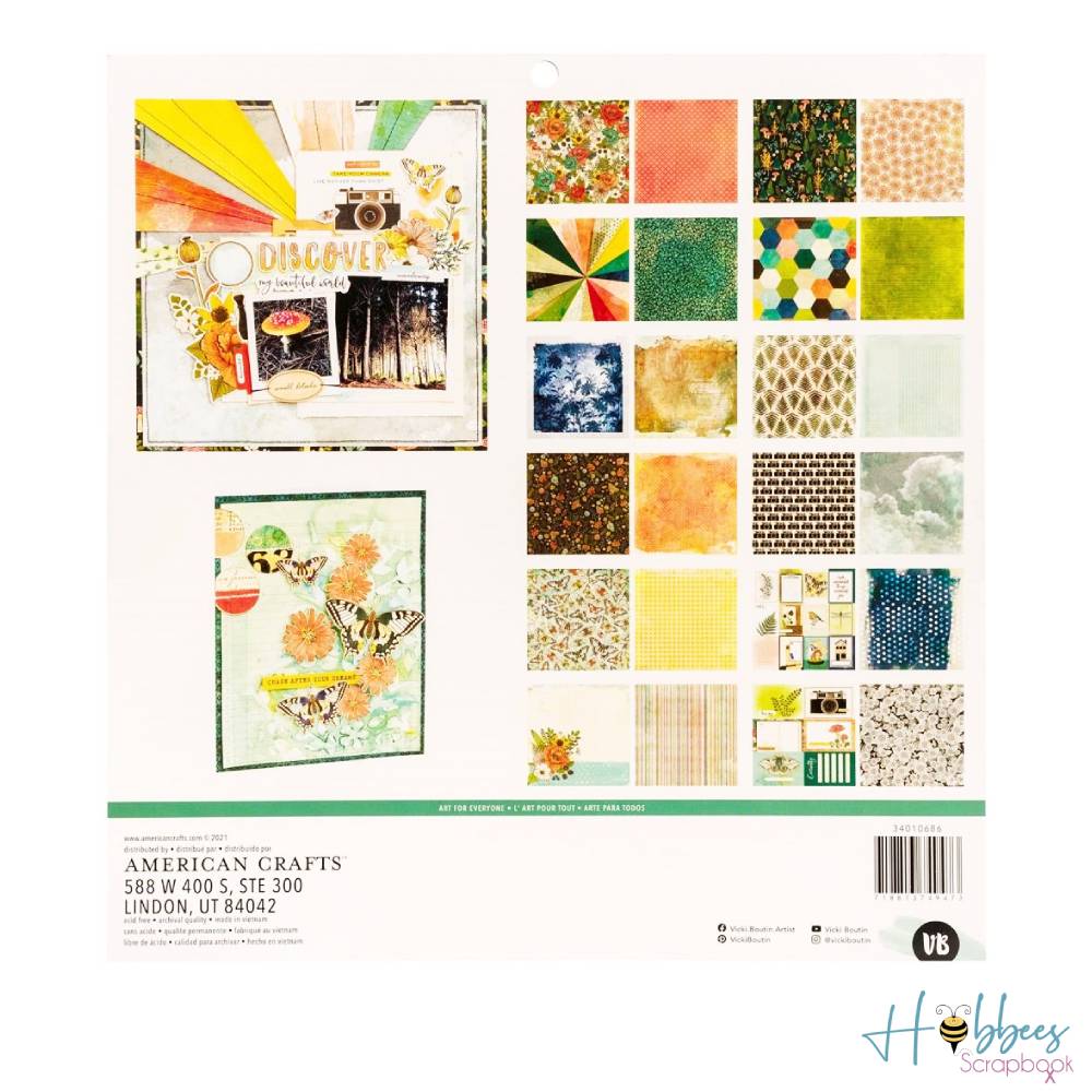 Fernwood Paper Pad 12 x 12&quot; / Block de Papel Estampado Papel Vicki Boutin