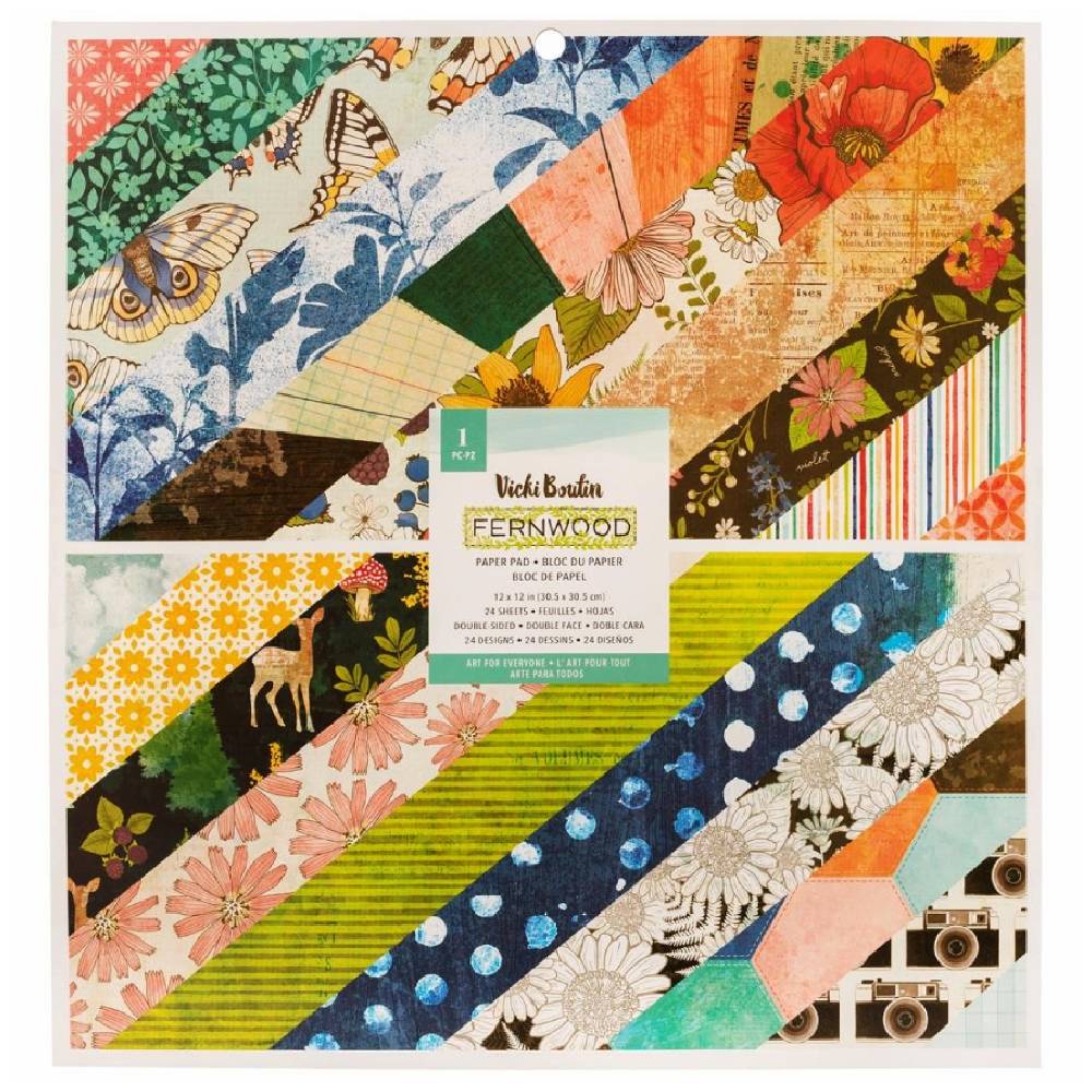 Fernwood Paper Pad 12 x 12&quot; / Block de Papel Estampado Papel Vicki Boutin