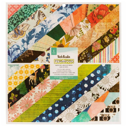 Fernwood Paper Pad 12 x 12&quot; / Block de Papel Estampado Papel Vicki Boutin