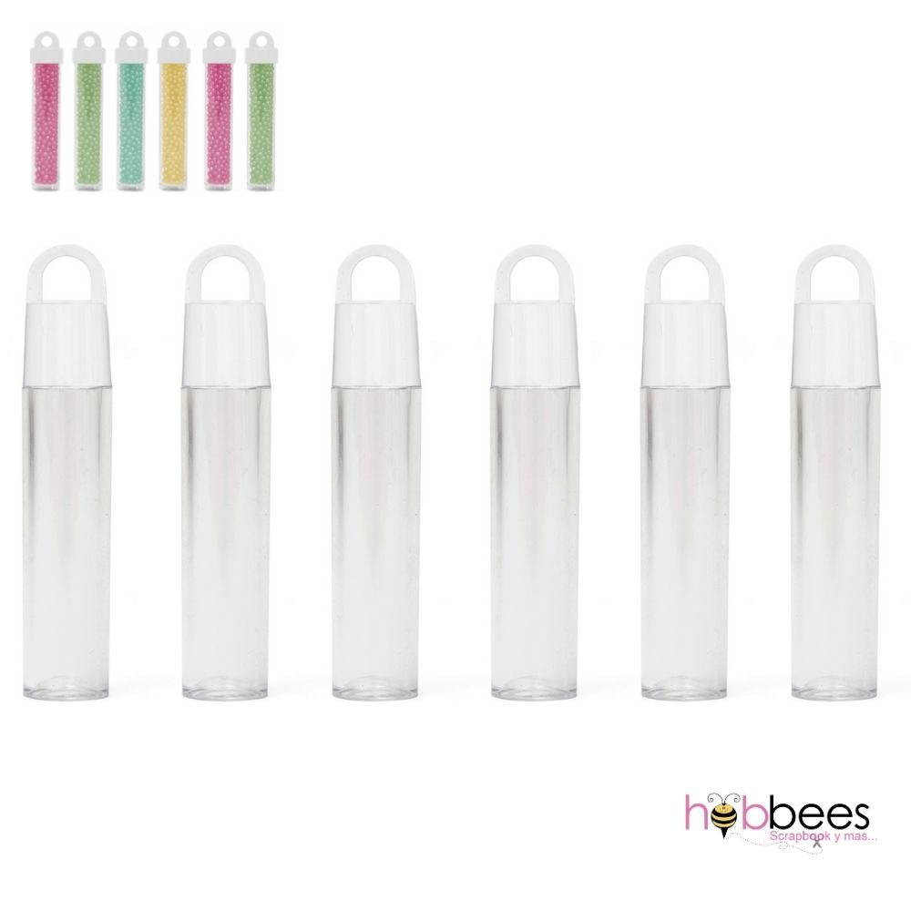 Small Vials / 6 Viales Ch. con Tapa y Asa Almacenamiento y Organización We R Memory Keepers