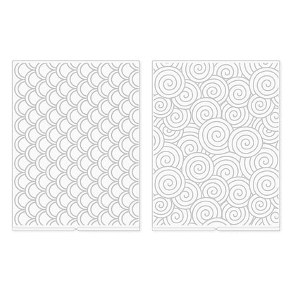 Swirls &amp; Scallops Embossing Folders / Folders de Grabado Remolinos y Escalopas Folders de Grabado We R Memory Keepers