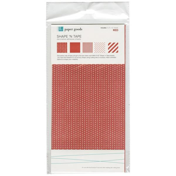 Shape´N Tape Decorative Red Adhesive Sheets / Hojas Adhesivas Tipo Washi Rojo Descontinuado LifeStyle Crafts