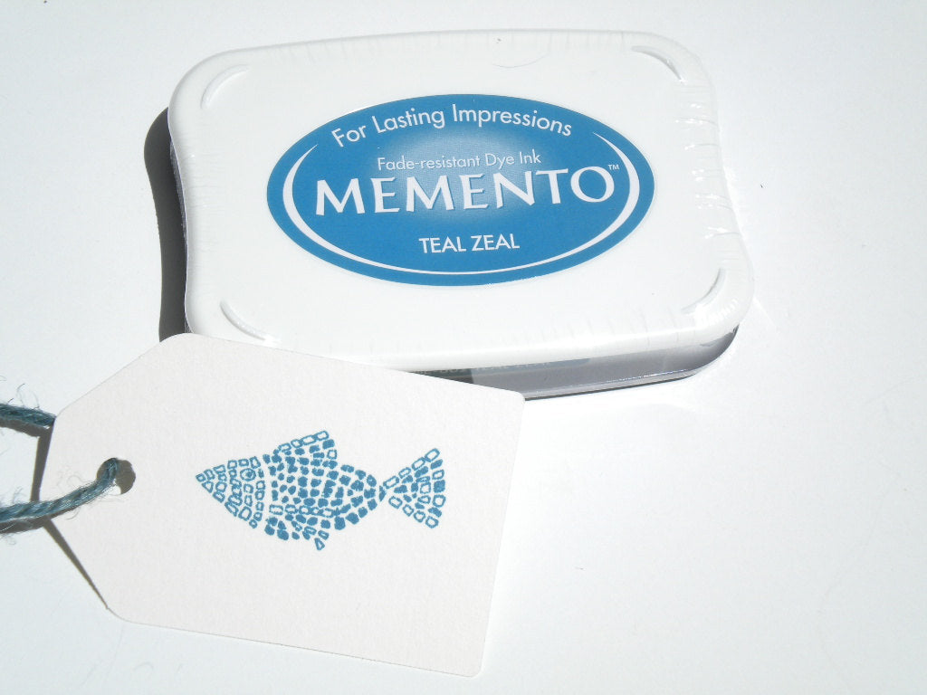 Teal Zeal Memento / Cojín de Tinta para Sellos Azul Quemado Tintas TSUKINEKO