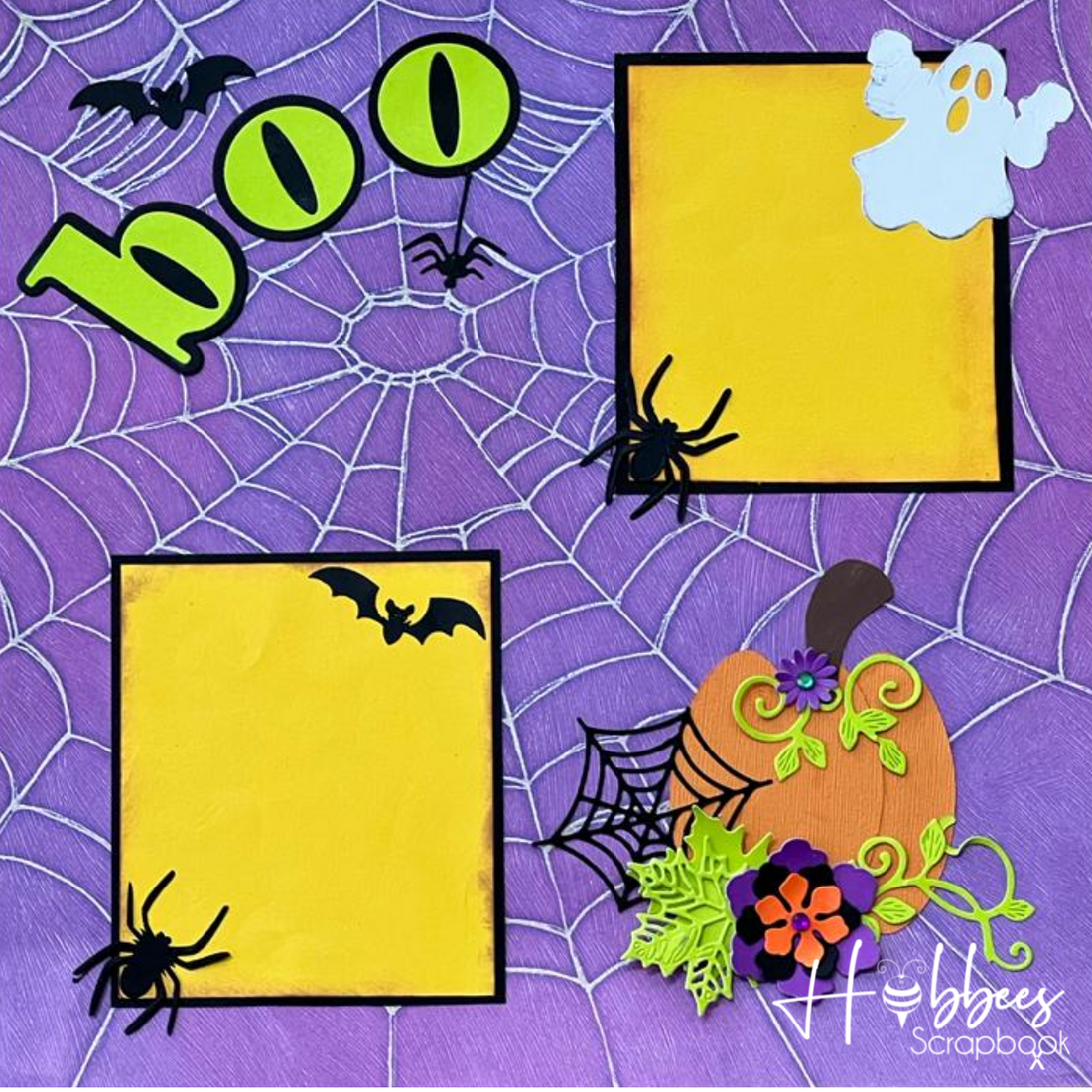 Halloween Spider Web Glitter Paper / Hoja de Cartulina Telaraña Papel Ek Success