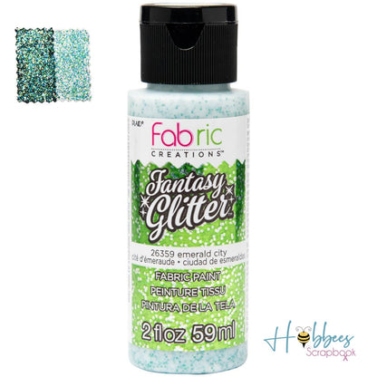 Glitter Fabric Paint Emerald City / Pintura para Tela con Diamantina Pintura para Tela Plaid