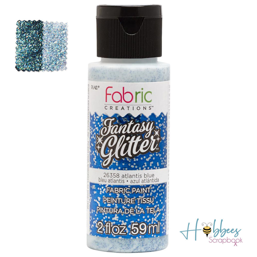 Glitter Fabric Paint Atlantis Blue / Pintura para Tela con Diamantina Pintura para Tela Plaid