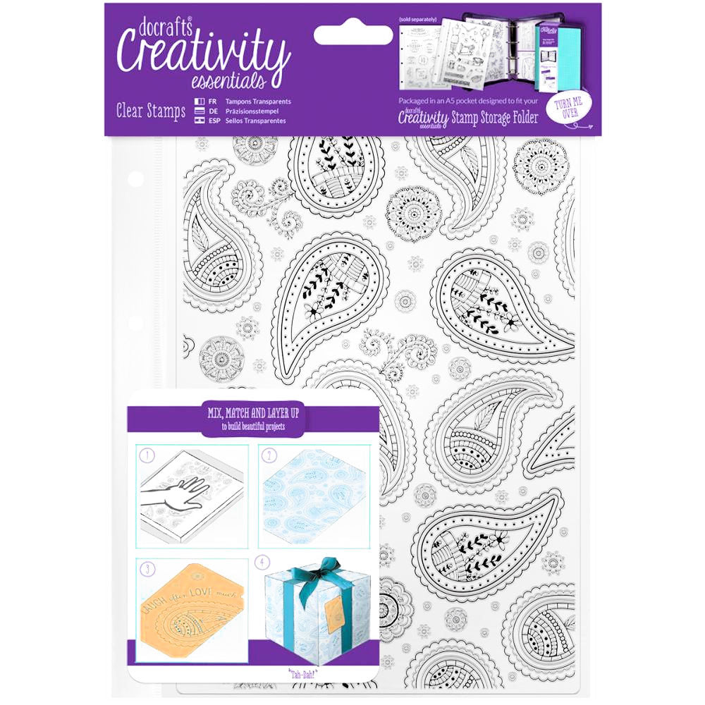 Clear Acrylic Stamps Paisley / Sellos de Polímero Sellos Docrafts