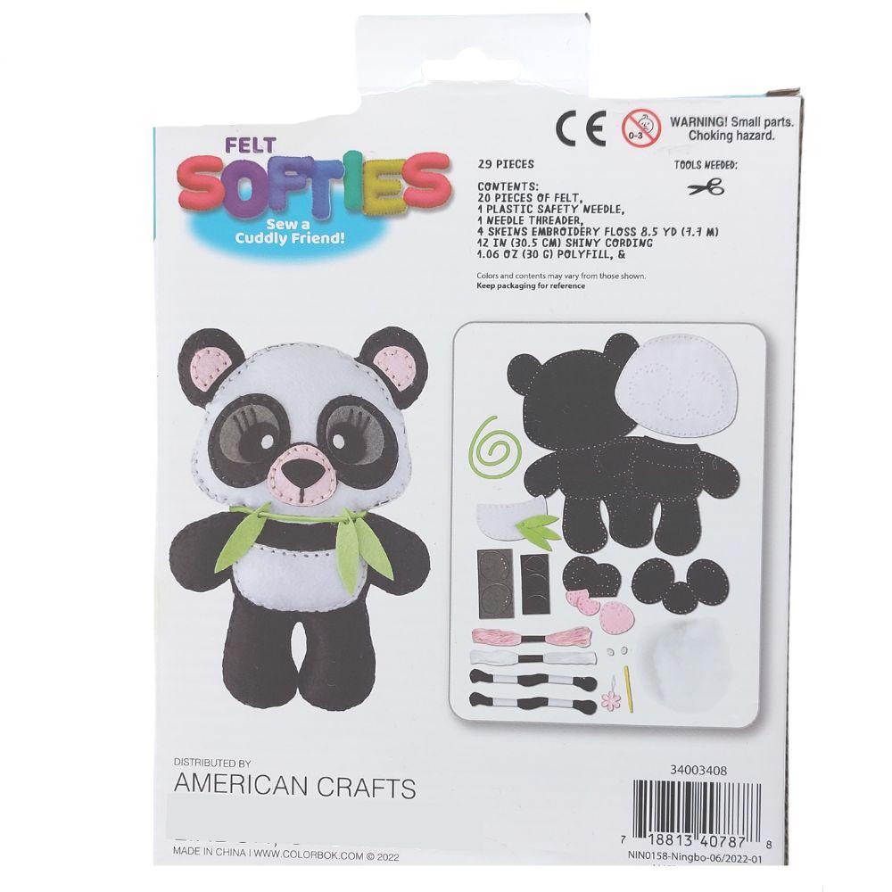 Felt Softie Panda Kit / Set Para Armar un Panda de Fieltro Costura Colorbok