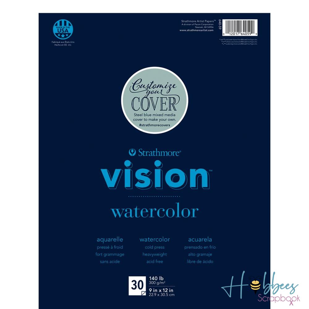 Strathmore Vision Cold Press Watercolor Pad 9 x 12&quot; / Papel para Acuarela Papel para Arte Strathmore