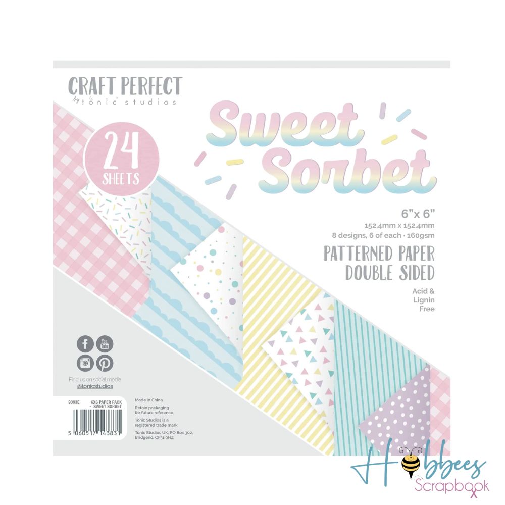 Mixed Card Pack Sweet Sorbet / Papel en Tonos Pastel 6&quot;x6&quot; Papel Tonic Studios