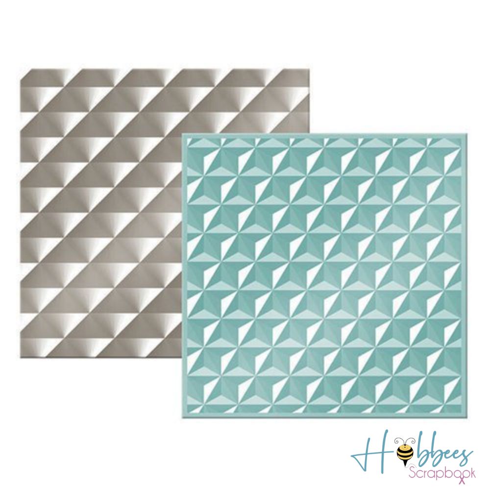 Next Level 3D Embossing Folders Geometric / Folders de Grabado Profundo Geometrico Folders de Grabado We R Memory Keepers