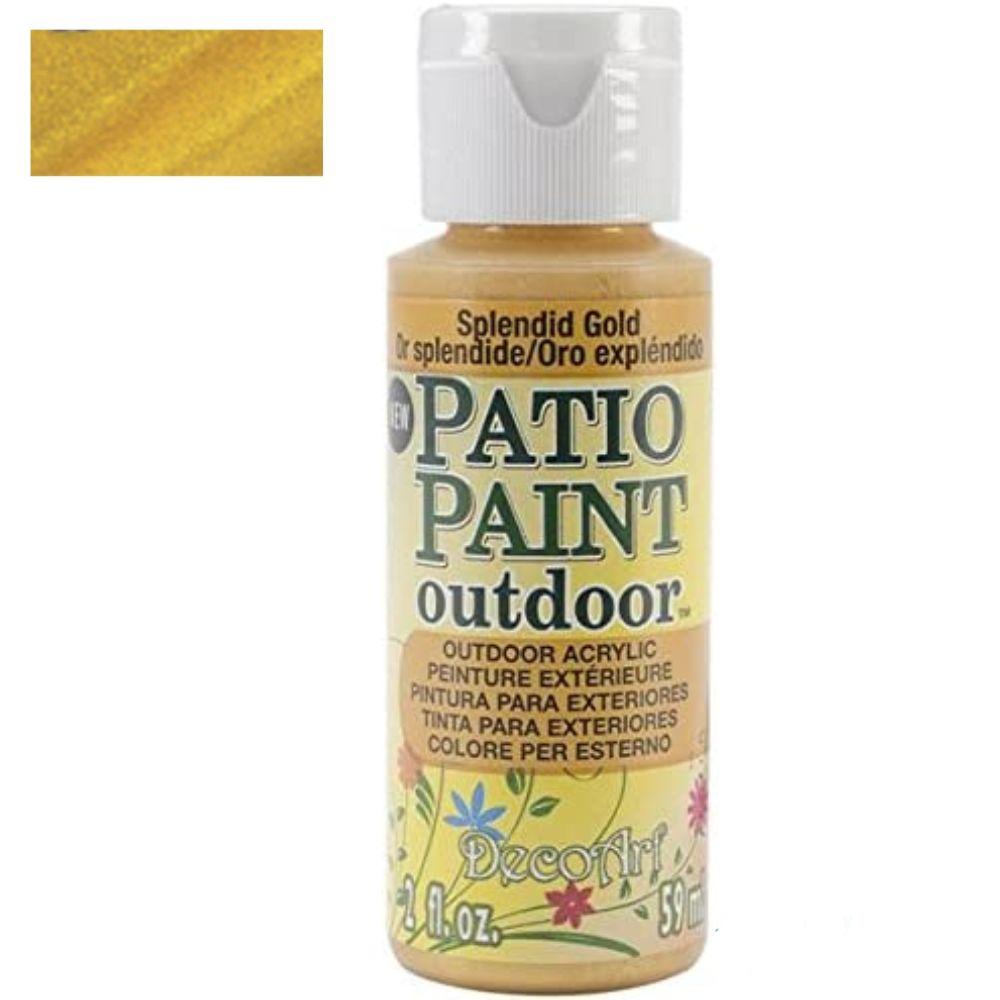 Patio Paint Splendid Gold / Pintura para Exteriores Dorado Espléndido Acrìlicos DecoArt