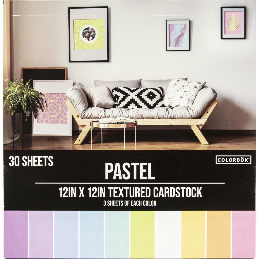 Textured Cardstock Pad Pastel / Cartulina Texturizada Colores Pastel Papel Colorbok