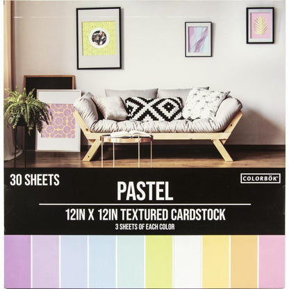 Textured Cardstock Pad Pastel / Cartulina Texturizada Colores Pastel Papel Colorbok