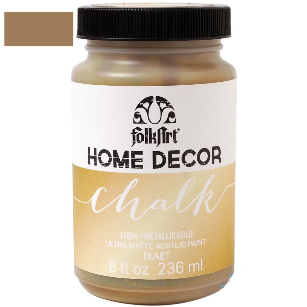 Home Decor Chalk Paint Metallic Gold / Pintura Acrílica Ultra Mate Oro Metálico Acrìlicos Folk Art