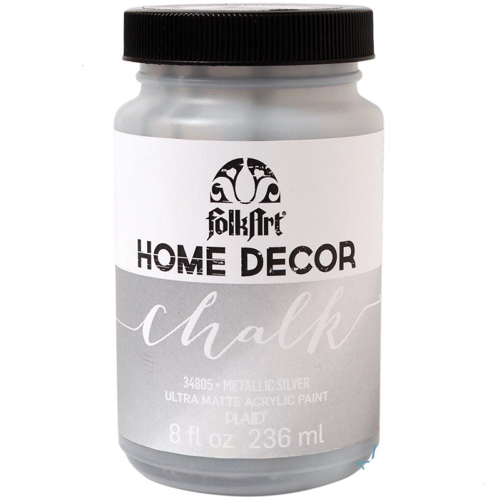 Home Decor Chalk Paint Metallic Silver / Pintura Acrílica Ultra Mate Plata Metálico Acrìlicos Folk Art