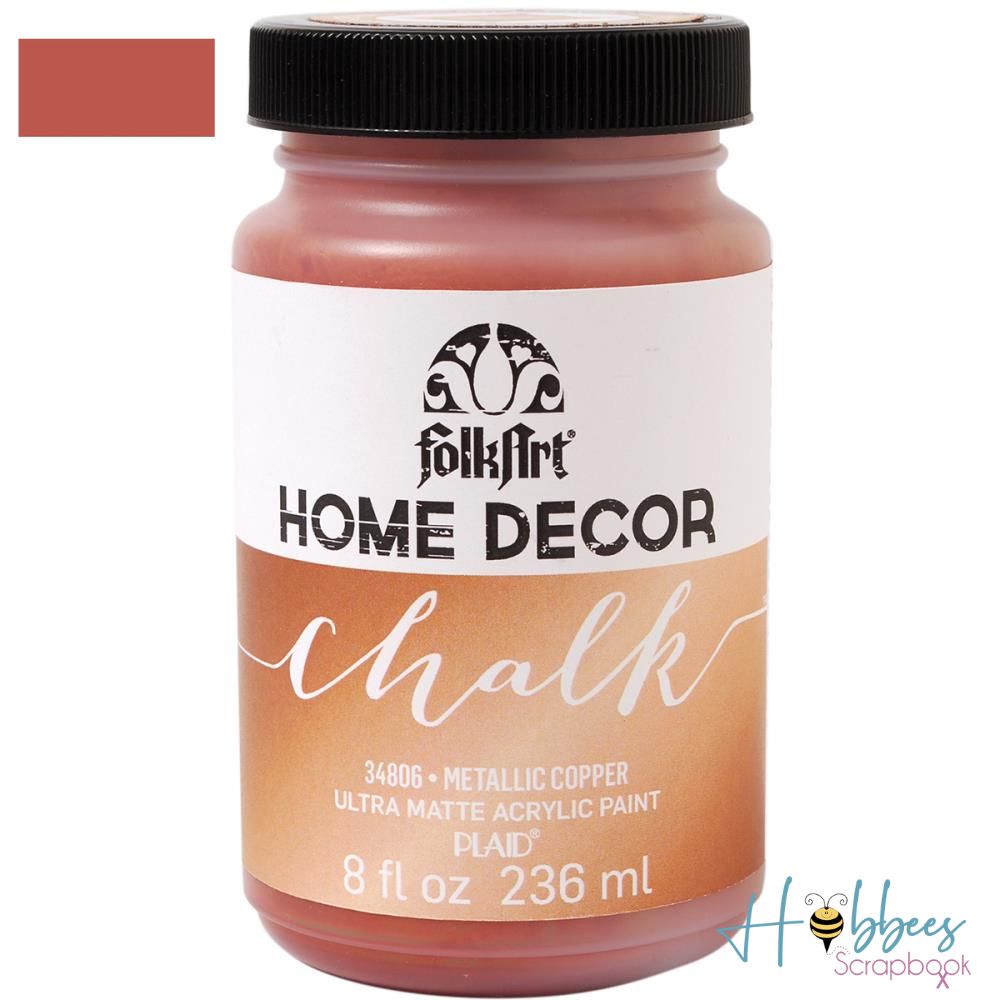 Home Decor Chalk Paint Metallic Cooper / Pintura Acrílica Ultra Mate Cobre Metálico Acrìlicos Folk Art