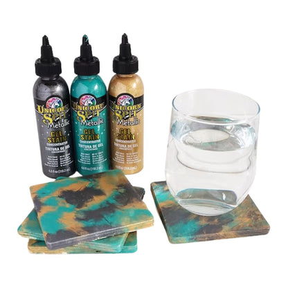 Sparkling Wood Stain &amp; Glaze Metallic Zeus / Tinta y Esmalte Multi Superficies Pintura y Medios Mixtos Unicorn Spit