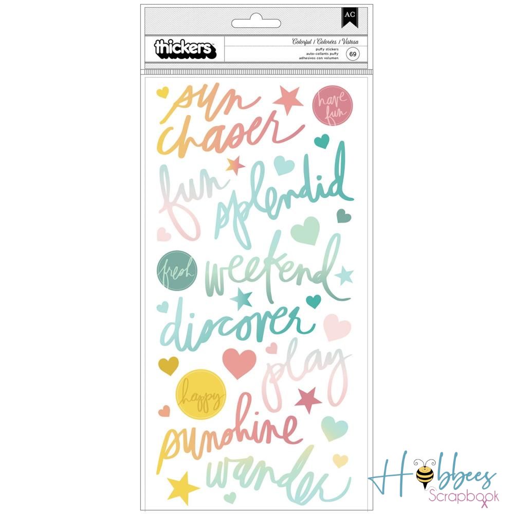 Sun Chaser Phrase Thickers Stickers / Estampas Gruesas de Frases Stickers Heidi Swapp