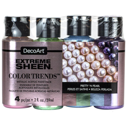 Extreme Sheen Color Trends Acrylic Paint / Paquete de Pintura Acrílica Metálica Acrìlicos DecoArt