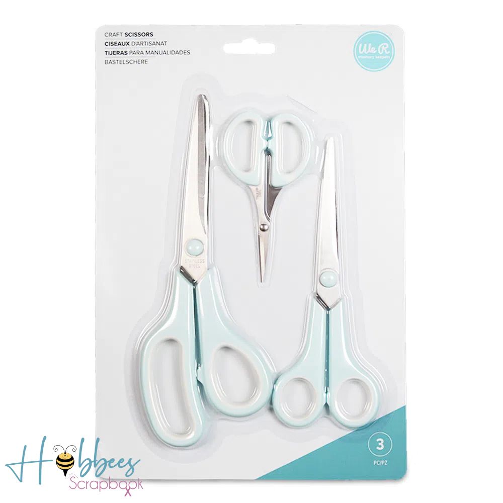 Craft Scissors Turquoise / 3 Tijeras para Manualidades Turquesa Tijeras / Cutters We R Memory Keepers