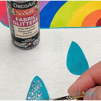 SoSoft Fabric Glitters Paint Confetti / Pintura para Tela con Diamantina Acrìlicos DecoArt