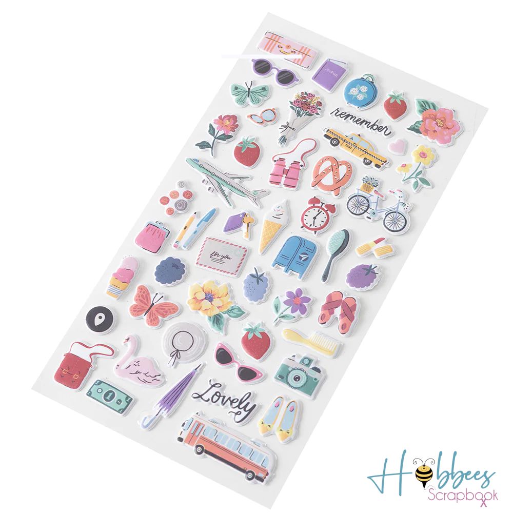 Maggie Holmes Round Trip Puffy Stickers / Estampas Puffy de Viajes Stickers Maggie Holmes