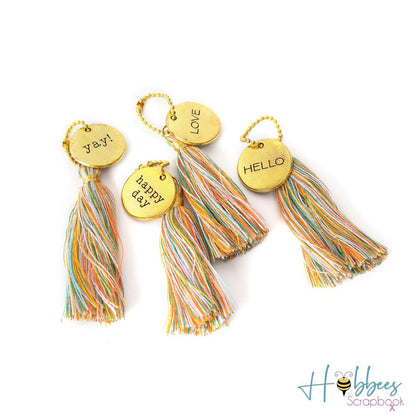 Live &amp; Let Grow Tassels / 4 Borlas con Charms Adornos / Embellishments Jen Hadfield