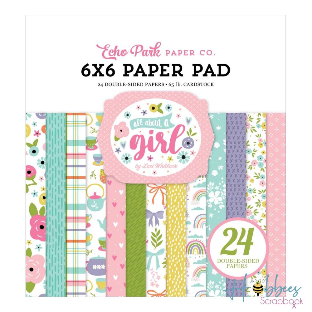 Double-Sided Paper Pad 6 x 6&quot; All About Girl / Block Doble Cara de Niña Papel Echo Park