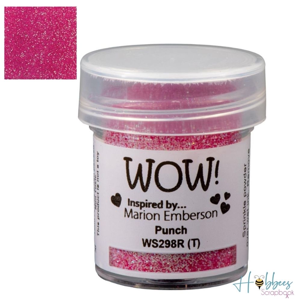 Punch Glitter Embossing Powder / Polvo de Embossing Glitter Rosa Translúcido Polvos de Embossing Wow!