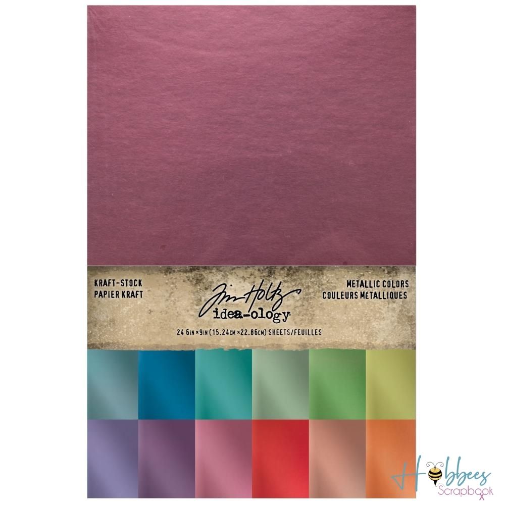 Kraft-Stock Stack Cardstock Pad / Bloc de Papel Metálico Papel Tim Holtz