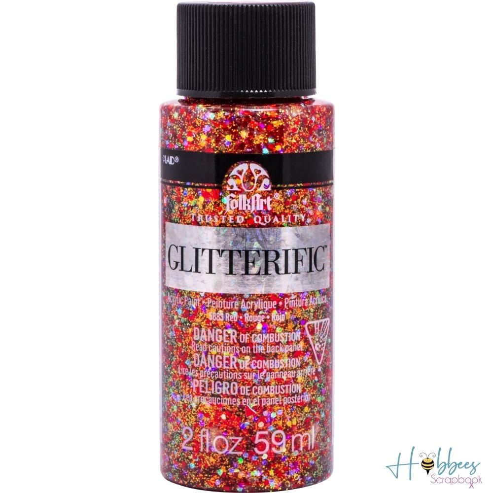 Glitterific Glitter Paint Red / Pintura con Purpurina Roja Acrìlicos Folkart