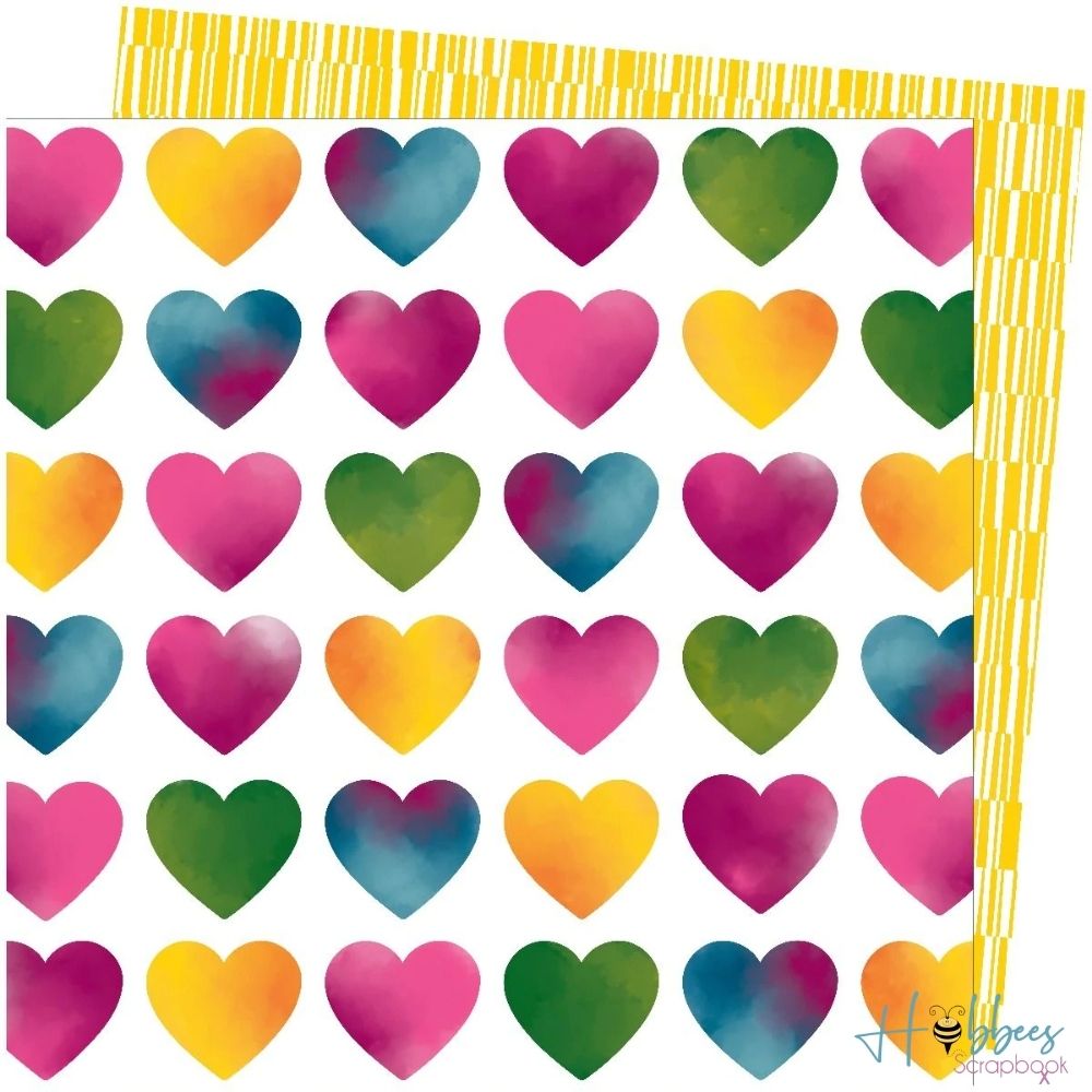 Love Always Paper  / 1 Hoja de Papel Doble Cara Ama Siempre Papel, Hojas Sueltas American Crafts