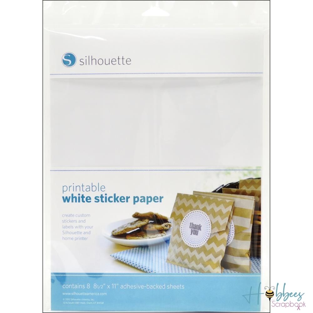 Printable Sticker Paper 8.5 x 11&quot; / Papel Adhesivo Imprimible Acetato y Especializados Silhouette