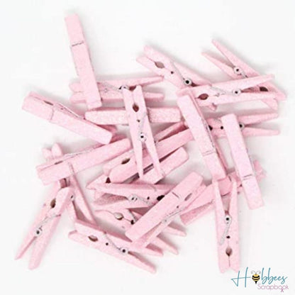 Pink Glitter Clothespins / 15 Mini Pinzas Rosas con Brillo Adornos / Embellishments Jolee&