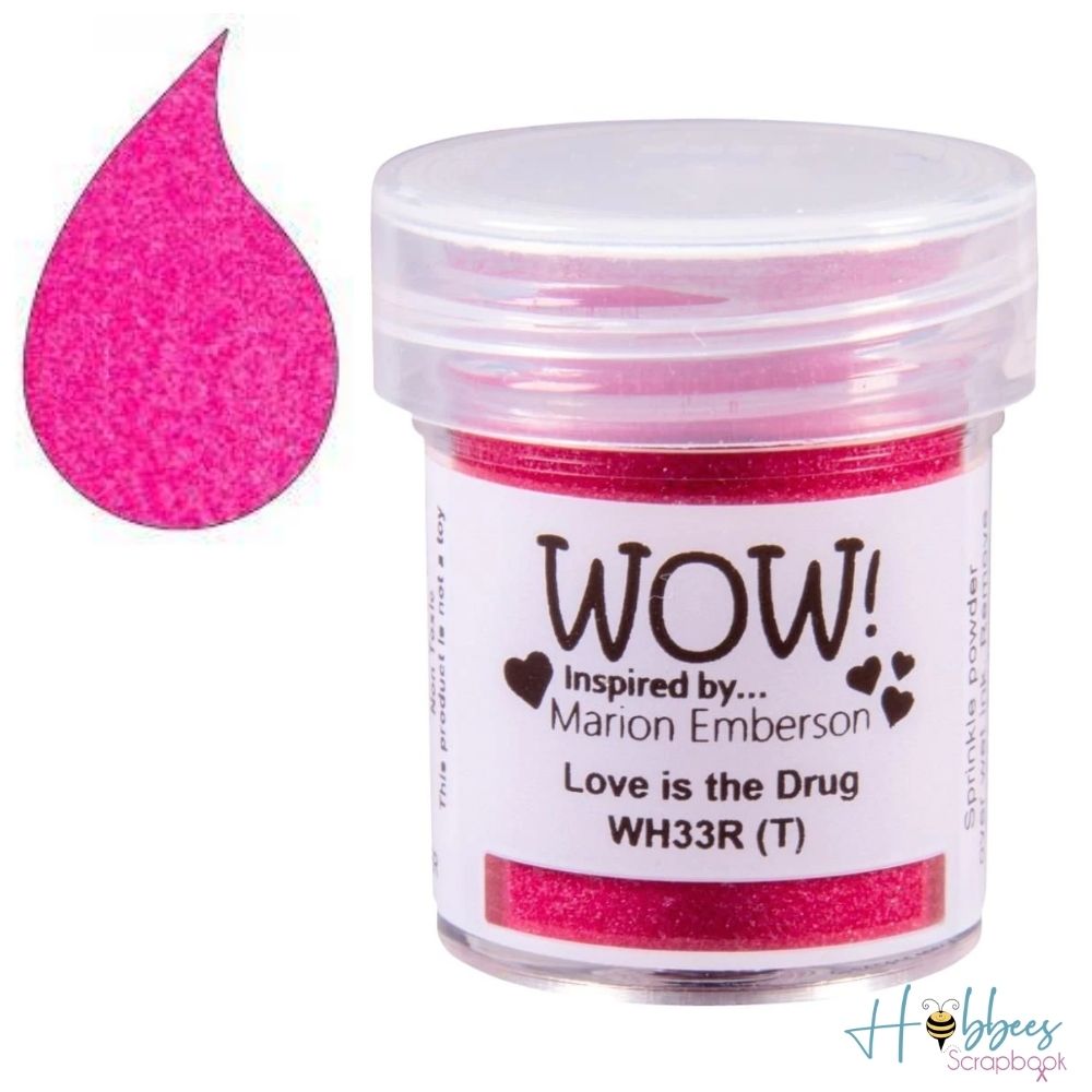 Love Is The Drug Embossing Powder / Polvo de Embossing Rosa Fuerte Translúcido Polvos de Embossing Wow!