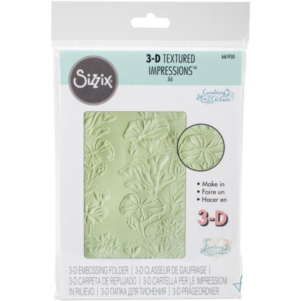 3D Textured Impressiones Lily Pond / Folder de Grabado Estanque de Lirios Folders de Grabado Sizzix